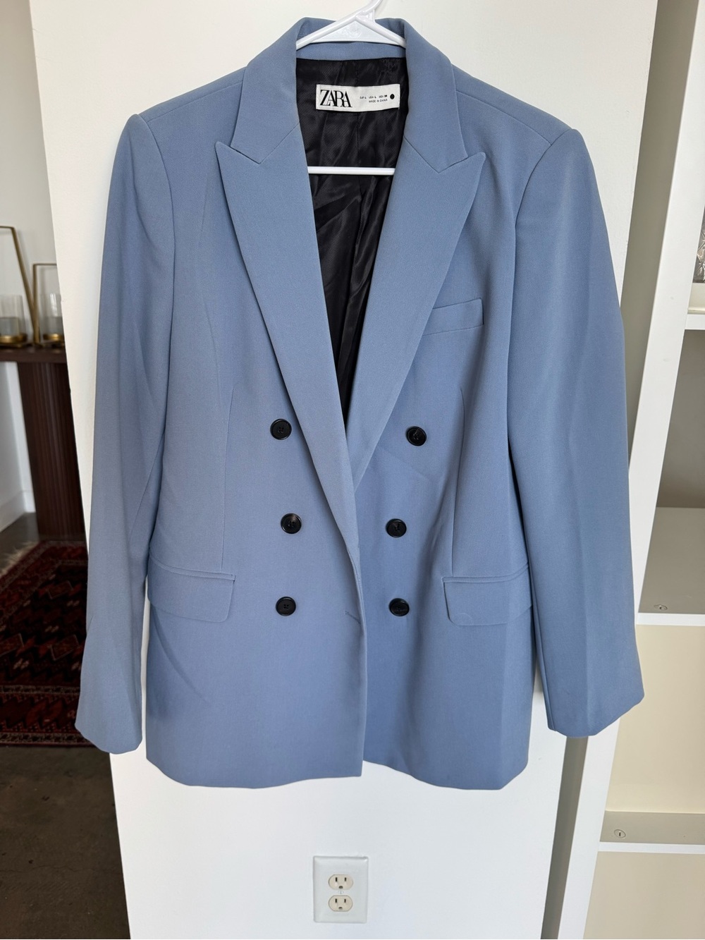 Zara Double-Breasted Sky Blue Blazer